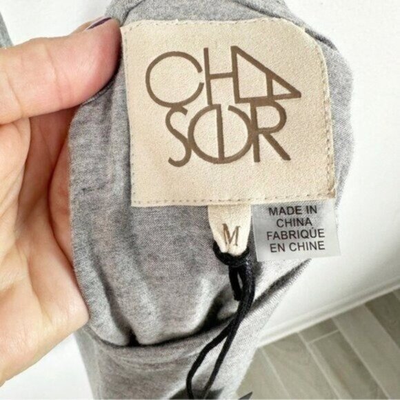 NEW Chaser Ruffle Racerback Grey Tank Size M - Picture 7 of 7
